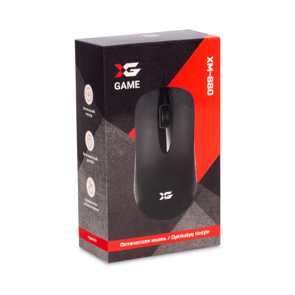 Компьютерная мышь, X-Game, XM-880OUB, Оптическая,800dpi, USB, Длина кабеля 1,5 метра, Чёрный