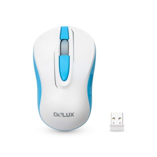 Мышь, Delux, DLM-137OGW, 3D, Оптическая, 1000dpi, Беcпроводная 2.4ГГц,Нано-ресивер, Эффективная дис