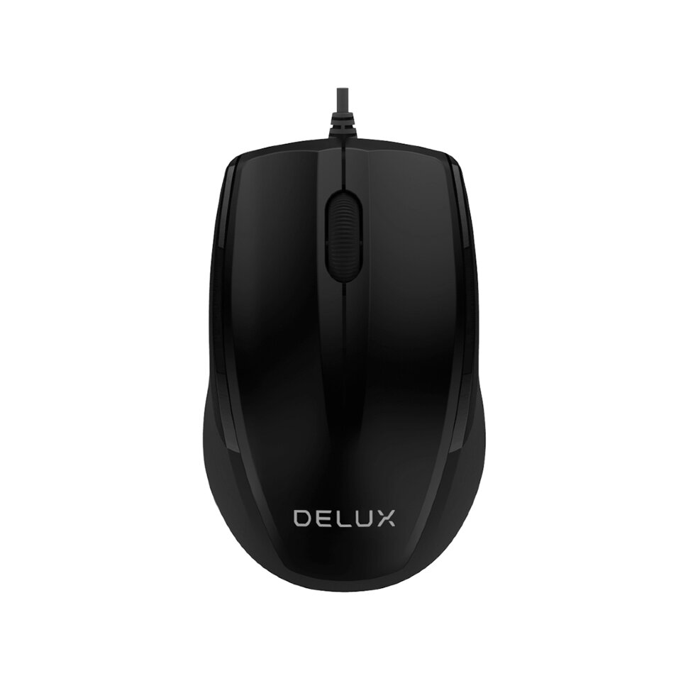 Мышь, Delux, DLM-321OUB, Оптическая, USB, 1000 dpi, Длина провода 1,6м,Чёрный 