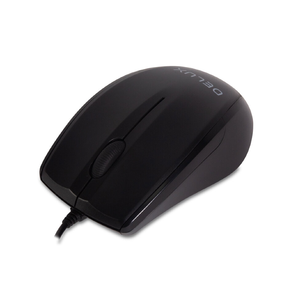 Мышь, Delux, DLM-321OUB, Оптическая, USB, 1000 dpi, Длина провода 1,6м,Чёрный 