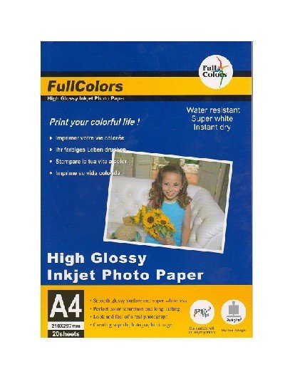 Фотобумага FullColors RLP200-A4-20 Водостойкая полуглянцевая микропористая на резиновой основе A4/20/200гр 