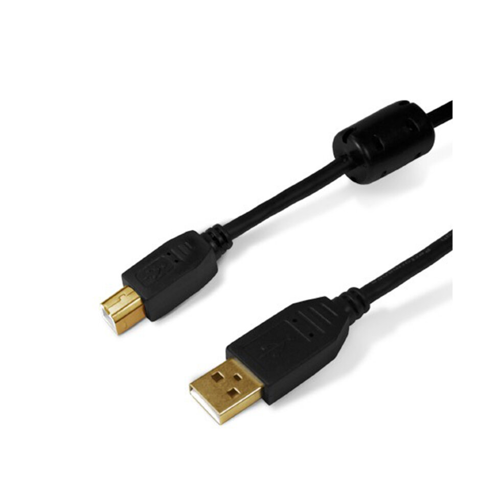 Интерфейсный кабель, SHIP, SH7013-1.5B, A-B, Hi-Speed USB 2.0, 30В, Чёрный, Блистер, Контакты с золотым напылением, 1.5 м