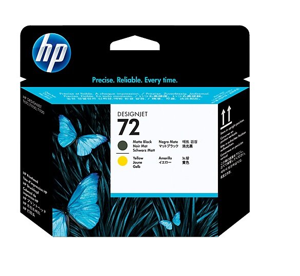 HP C9384A Matte Black and Yellow Printhead №72 for DesignJet T1100/1T2300 /610. головка 2 цв