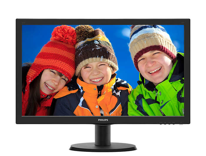 Монитор 23,6" PHILIPS 243V5QHABA 1920x1080 VGA, DVI, HDMI
