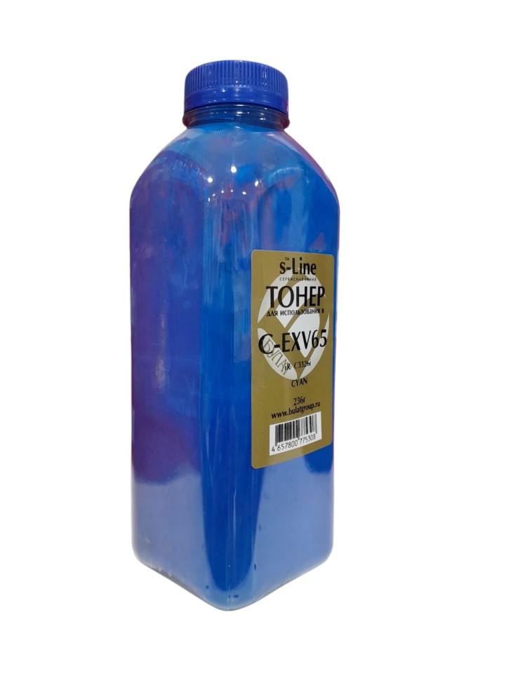 Тонер цветной для Canon IR C3320/C-EXV49 Cyan/Голубой БУЛАТ s-Line 360гр/фл (тонер+девелопер)
