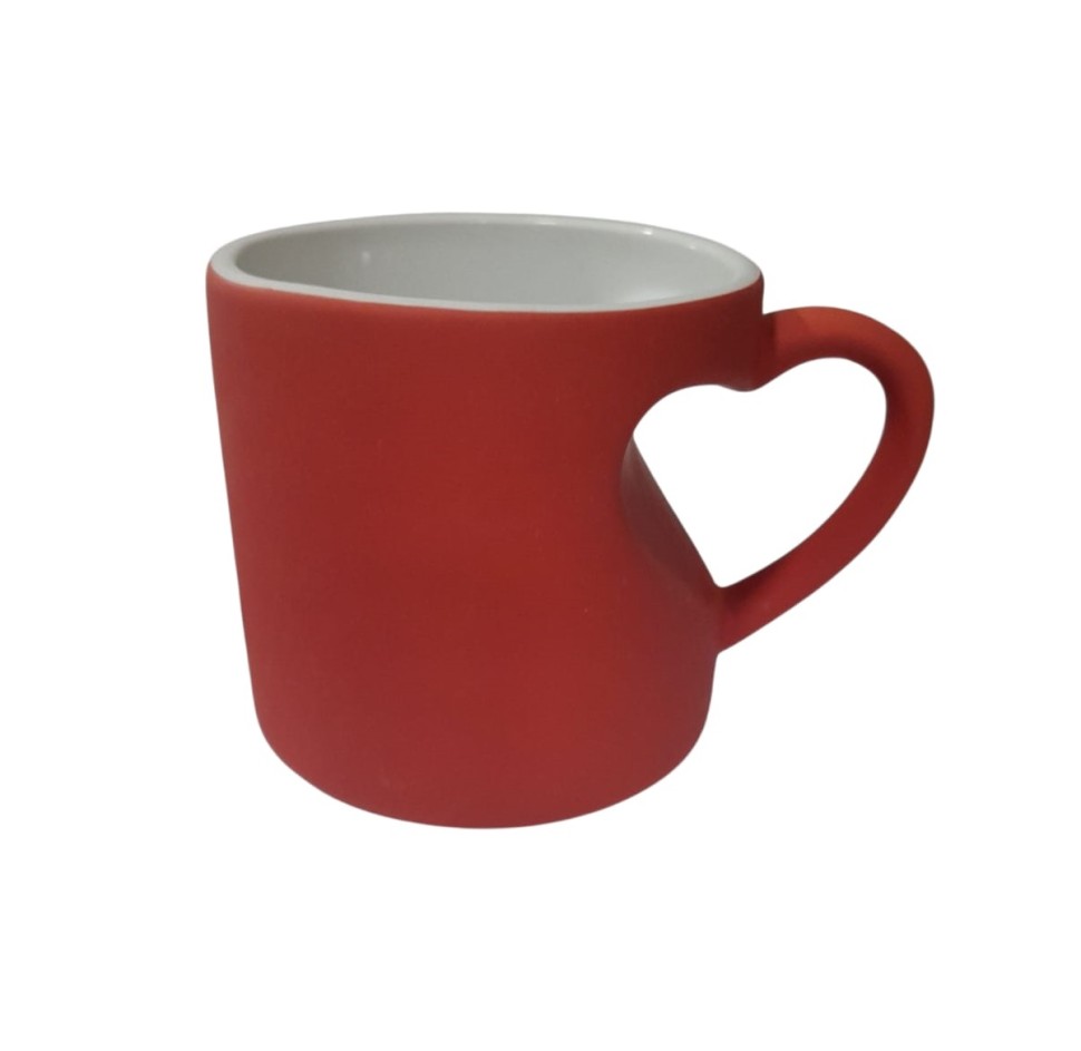 Кружка с ручкой в форме сердца MT-B017H-C  Хамелеон для сублимации, 10oz, Красная (Red) (48)