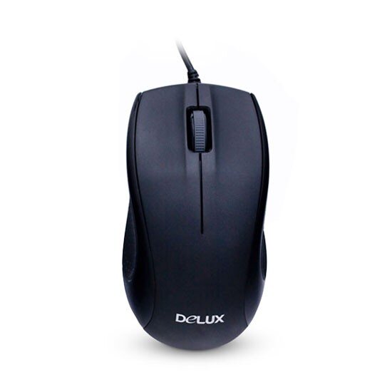 Мышь, Delux, DLM-375OUB, Оптическая, 800dpi, USB, 1.6 метра, Размер:109.6*60.5*37.5 мм.,Черная 
