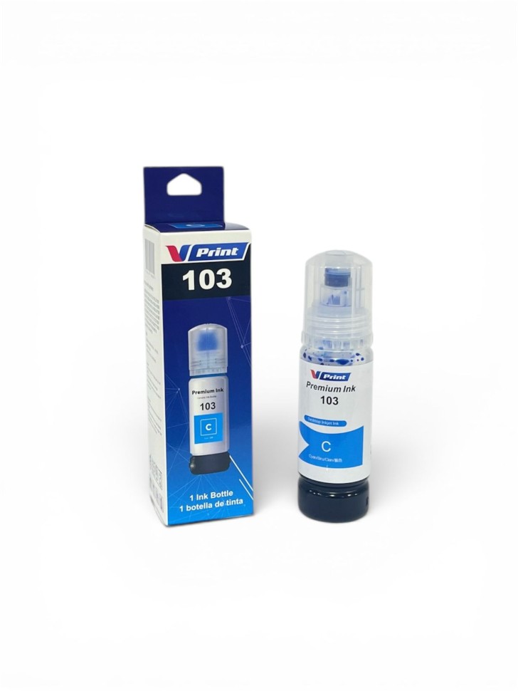Чернила VPRINT EP UNIVERSAL ТИП 103 (L3100/3150/3160/5190) Cyan / Голубой 70ml (100)