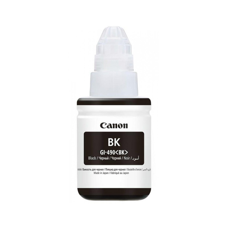 Чернила Canon/INK GI-490 Bk/Струйный/Пигмент/№490 PIXMA G1400/G2400/G3400 черный  135 мл 
