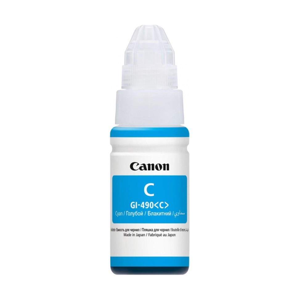 Чернила Canon/INK GI-490 C/Струйный/№490 PIXMA G1400/G2400/G3400 голубой/70 мл	