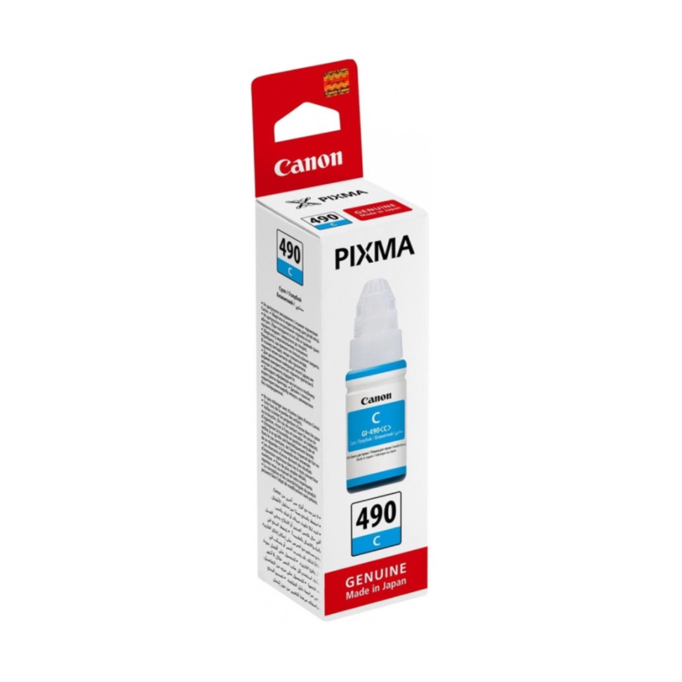 Чернила Canon/INK GI-490 C/Струйный/№490 PIXMA G1400/G2400/G3400 голубой/70 мл	