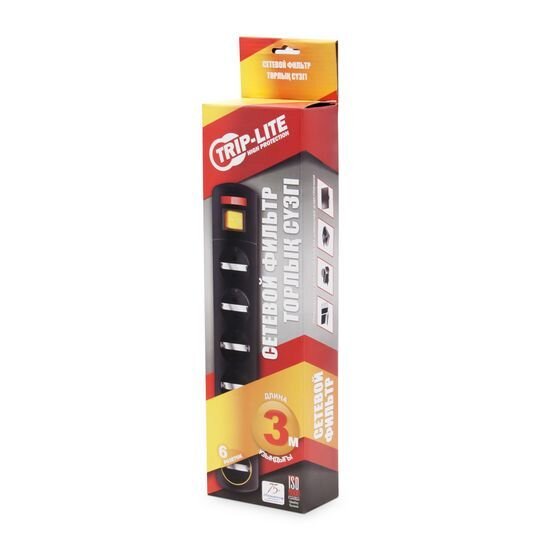 Сетевой фильтр, Tripp-lite, GR16-1379T, 6 розеток, 3 м., 220-240V, 13A, Чёрный