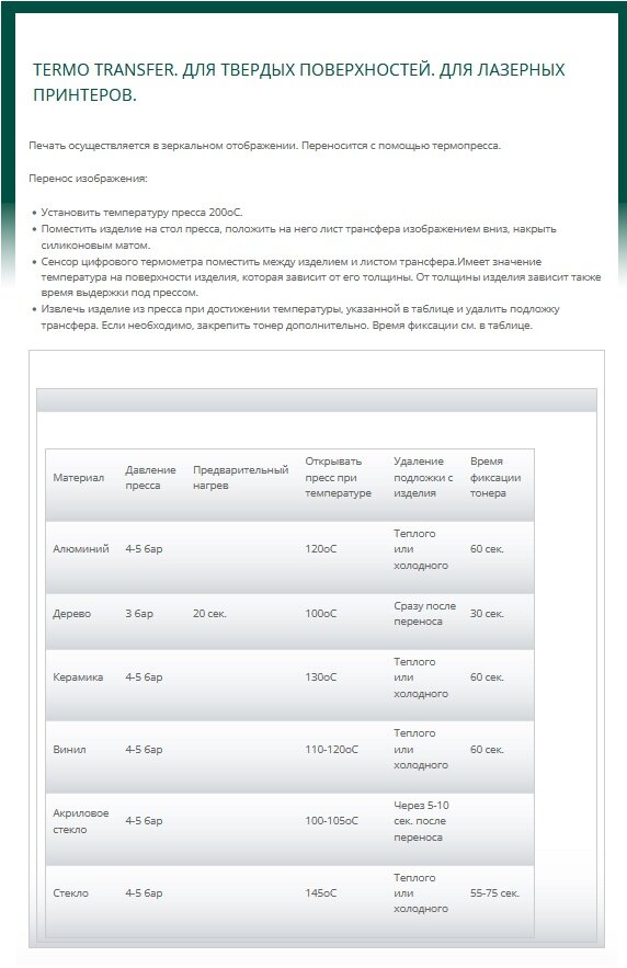 Термотрансферная бумага для лазерного печати, использование переноса на твердые поверхности  (A3/50)  LOMOND  0807335