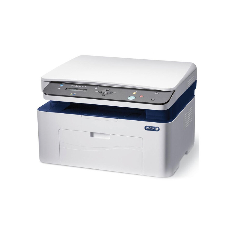 МФУ XEROX WorkCentre 3025BI, A4, Лазерное, 20 стр/мин, P/C/S, Нагрузка (max) 15K в месяц, Platen cover,  128MB, GDI, USB 2.0, Wi-Fi