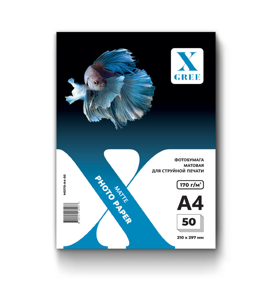 MS170-A4-50 Фотобумага для струйной печати X-GREE Матовая A4*210x297мм/50л/170г NEW (24)