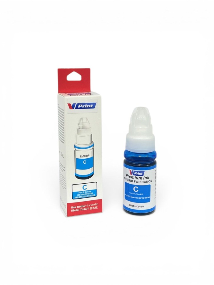 Чернила VPRINT CAN UNIVERSAL ТИП GL490 (G1400/3400/4410 ) Cyan / Голубой 70ml (100)