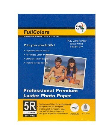 Фотобумага FullColors RLP270-13*18-50  Глянцевая микропористая на резиновой основе с БЛЕСКОМ (Luster) 5R/50/270гр (40)