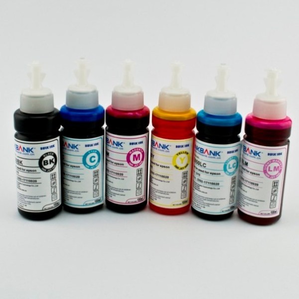 Чернила R270-E850 Комплект 6 цветов (BK,C,M,Y,LC,LM) 100ml (InkBank),                       