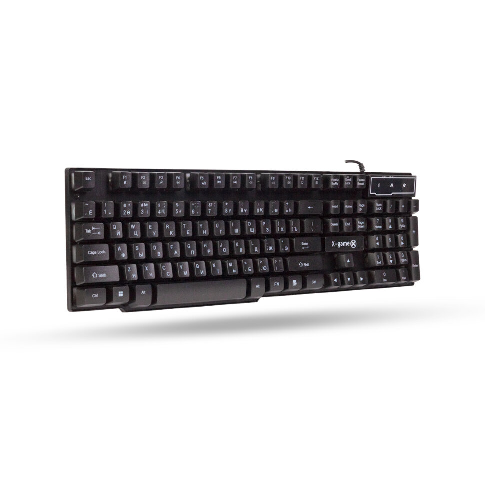 Клавиатура, X-Game, XK-200UB, USB, Кол-во стандартных клавиш 104, Размер: 439.2 x 141.5 x 25.5 мм., Длина кабеля 1,45 метра, Анг/Рус/Каз, Чёрная